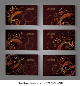 Set of flower vector background,abstract design