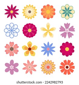 Set of flower vector illustration