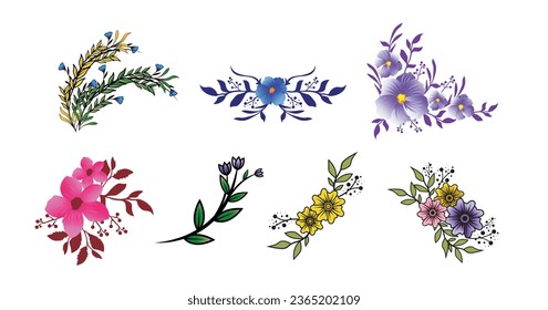 Set of flower vector illustration