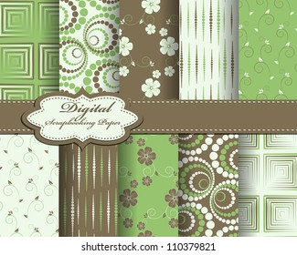 set of flower vector paper for scrapbook