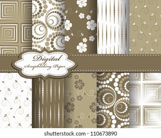 set of flower vector paper for scrapbook