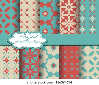 Set Of Flower Vector Paper For Scrapbook