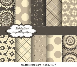 set of flower vector paper for scrapbook