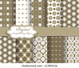 set of flower vector paper for scrapbook