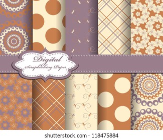 set of flower vector paper for scrapbook