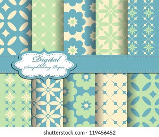 Set Of Flower Vector Paper For Scrapbook