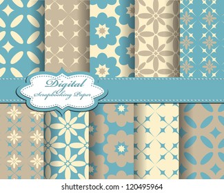set of flower vector paper for scrapbook