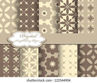 set of flower vector paper for scrapbook