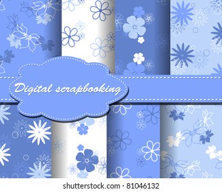 set of flower vector paper for scrapbook