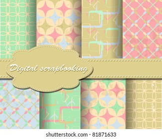 set of flower vector paper for scrapbook