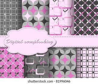 set of flower vector paper for scrapbook