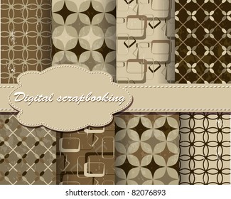 set of flower vector paper for scrapbook