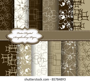 set of flower vector paper for scrapbook