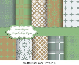 set of flower vector paper for scrapbook