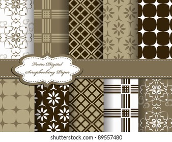 set of flower vector paper for scrapbook