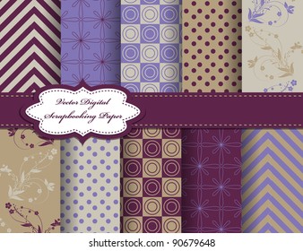 set flower vector paper for scrapbook