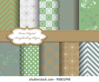 set flower vector paper for scrapbook