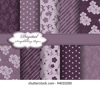 Set Of Flower Vector Paper For Scrapbook