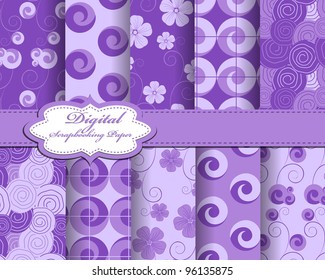 set of flower vector paper for scrapbook