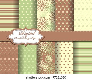 set of flower vector paper for scrapbook