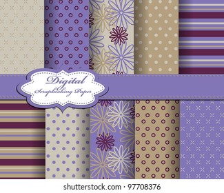 set of flower vector paper for scrapbook