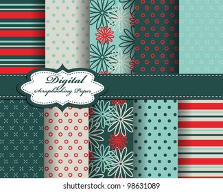 set of flower vector paper for scrapbook