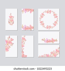 Set of flower wedding ornament concept. Art traditional,book, poster, abstract, element. For romantic and easter design, announcements, greeting cards, posters, advertisement.