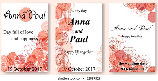 Set of flower wedding ornament concept. Art traditional, magazine, book, poster, abstract, element. Vector layout decorative greeting card or invitation design background