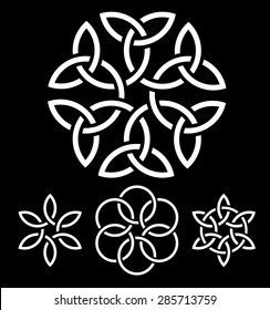 A set of flower-like knots vector illustration for your design