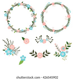set of flowers