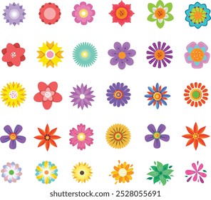 Ensemble de fleurs. Abstrait origami arrière-plan d'icônes de fleurs. Bannière, fond d'écran et motif d'affiches. Conception d'Illustrations vectorielles et idée créative. Image vectorielle modifiable