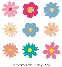 Set of flowers. Abstract origami flowers icons background. style for banners, wallpaper, posters, websites, online shopping.Vector illustration design and creative idea,eps 10.