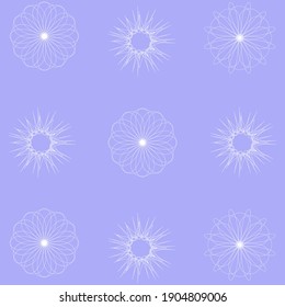 set of flowers, abstract, seamless pattern