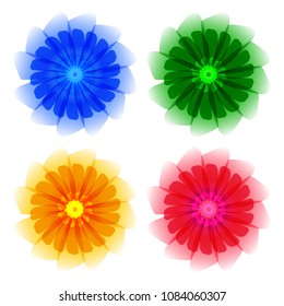 Set flowers abstract vector icons design template. Wellness & SPA creative idea. concept symbol icon for boutique, beauty salon, cosmetician, relax massage, hotel & resort. Vector illustration EPS 10