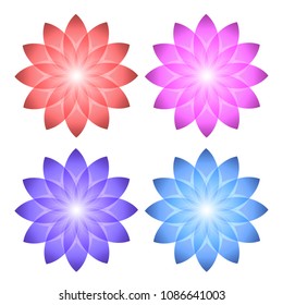 Set flowers abstract vector icons design template. Wellness & SPA creative idea. concept symbol icon for boutique, beauty salon, cosmetician, relax massage, hotel & resort. Vector illustration EPS 10
