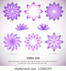 Set flowers abstract vector icons design template. Health & SPA creative idea. concept symbol icon for boutique, beauty salon, cosmetician, shop, yoga class, hotel and resort. Vector illustration
