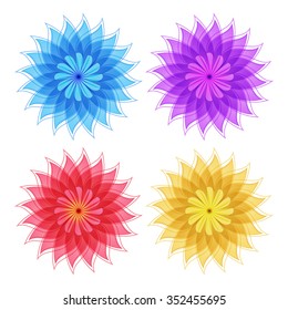 Set flowers abstract vector icons design template. Wellness & SPA creative idea. concept symbol icon for boutique, beauty salon, cosmetician, relax massage, hotel & resort. Vector illustration EPS 10