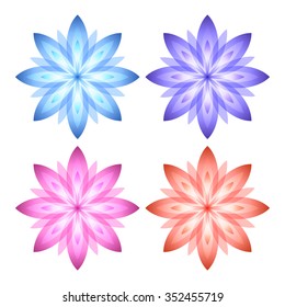 Set flowers abstract vector icons design template. Wellness & SPA creative idea. concept symbol icon for boutique, beauty salon, cosmetician, relax massage, hotel & resort. Vector illustration EPS 10