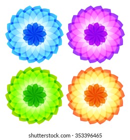 Set flowers abstract vector icons design template. Wellness & SPA creative idea. concept symbol icon for boutique, beauty salon, cosmetician, relax massage, hotel & resort. Vector illustration EPS 10