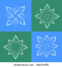 Set of Flowers, beauty logo template. Bubble design. Abstract.