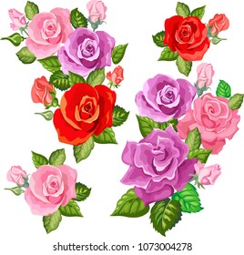 Similar Images, Stock Photos & Vectors of set red rose, beautiful