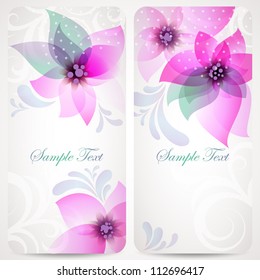 Set flowers card