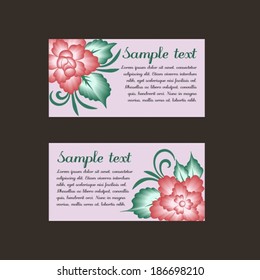 Set of flowers card. Vector cards design