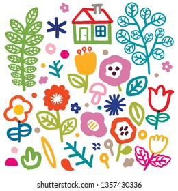 set of flowers for children