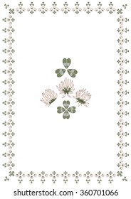 set with flowers of clover as frame and design element