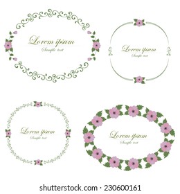 Set of flowers design elements. Business signs, logos, identity, labels, badges and objects.
