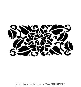 Set Flowers. Hand Drawn Vector Illustration – Nine Black Flower Bouquet Silhouettes on Gray Background, Stylized Floral Arrangements, Decorative Template Design, Overhead View

