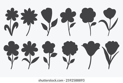 Set of flowers icon, colorful flowers icon, flower icon set