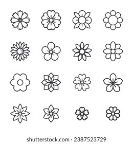 set of flowers icon vector illustration