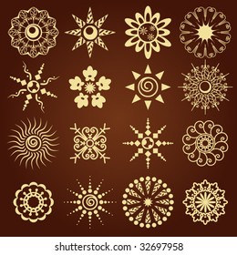 set of flowers icons